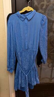 Simply Vera Vera Wang Blue Jacquard Animal Print Snake Skin Dress Size XL